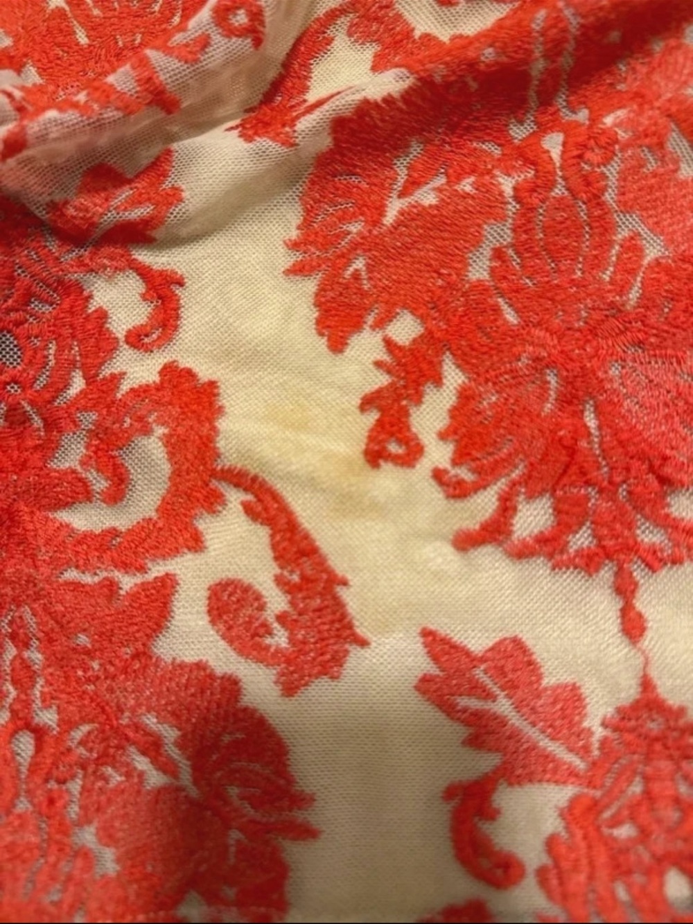 For Love and Lemons Off-Shoulder Peasant Coral Mini Mesh Bell Sleeve Dress - Picture 5 of 9